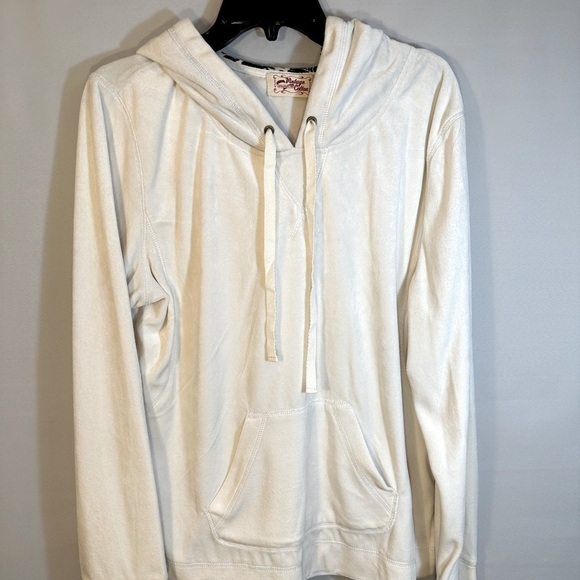 Vintage Cotton Tops - Vintage Cotton Size L Long Sleeve Hooded Pullover Kangaroo Pockets Sweatshirt
